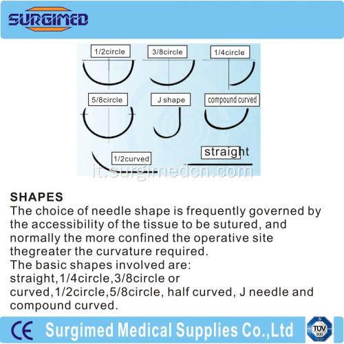 Sutura custodia cromica chirurgica sterile con ago